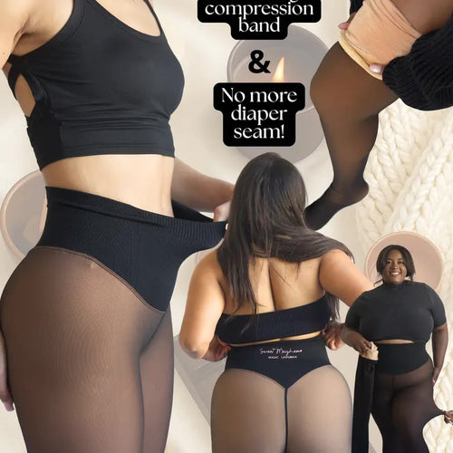 Magic Skin fleece-lined tights on models of different body types