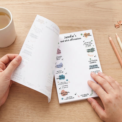 Bad B*tch Affirmations - For Coworkers, Friends, Self Gift - Personalized Notepad