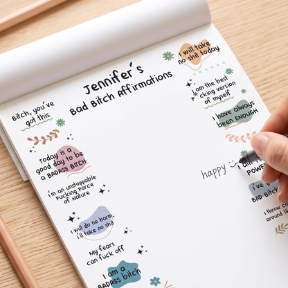 Bad B*tch Affirmations - For Coworkers, Friends, Self Gift - Personalized Notepad