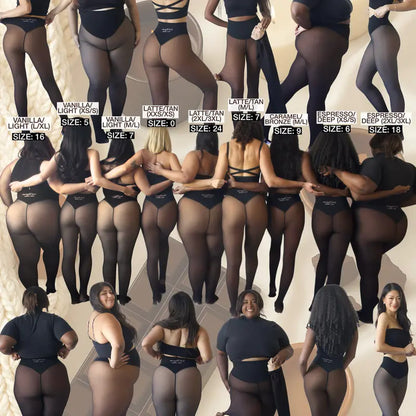 All four shades shown on models in different sizes